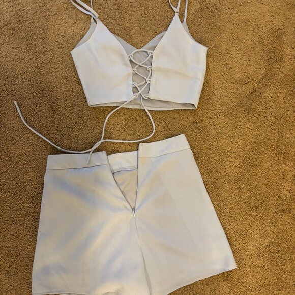 Lulus Baby Blue Short/Shirt Set - Picture 2 of 6